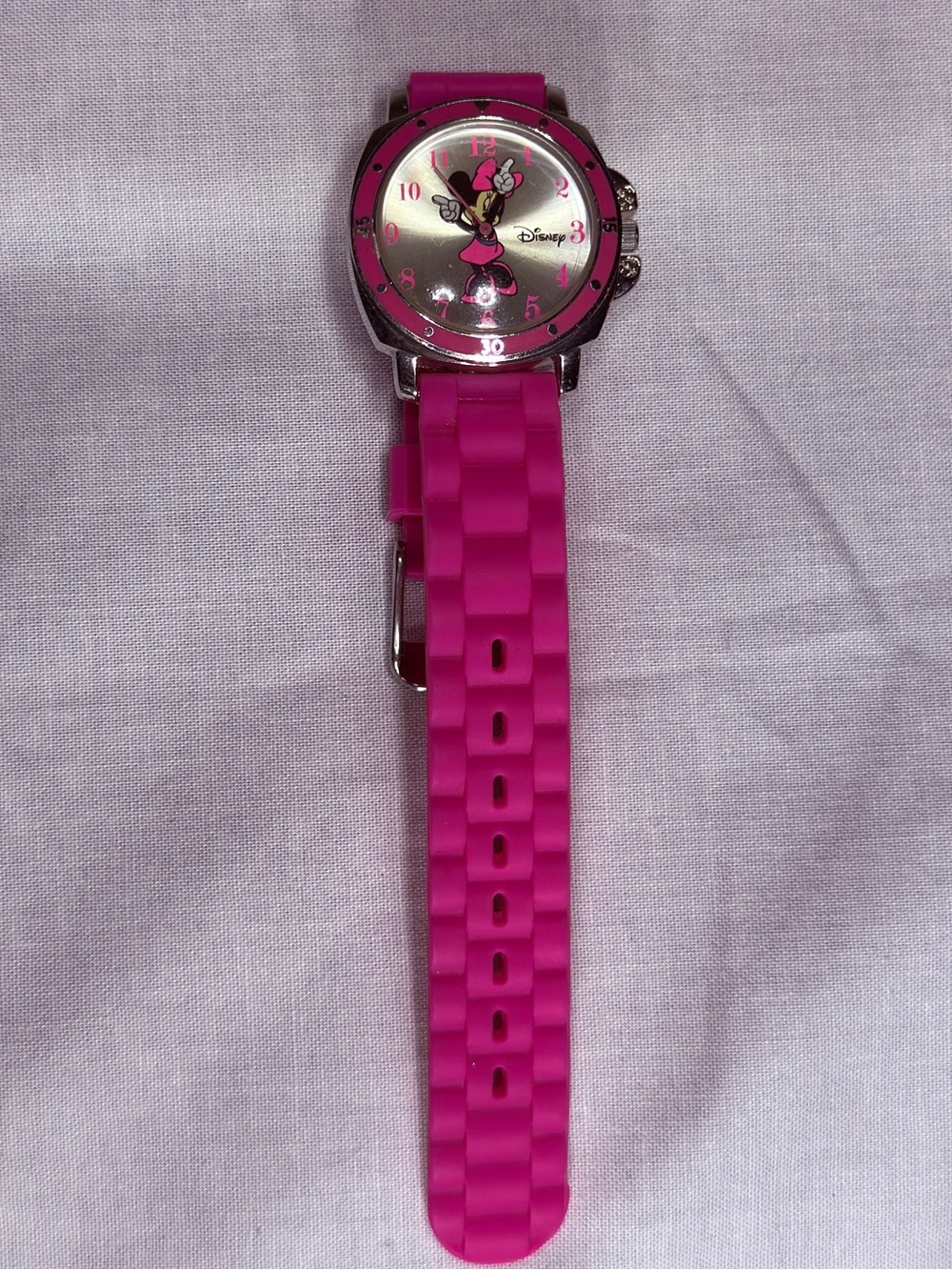 Disney Pink Minnie Mouse Silicone Strap Ladies Watch